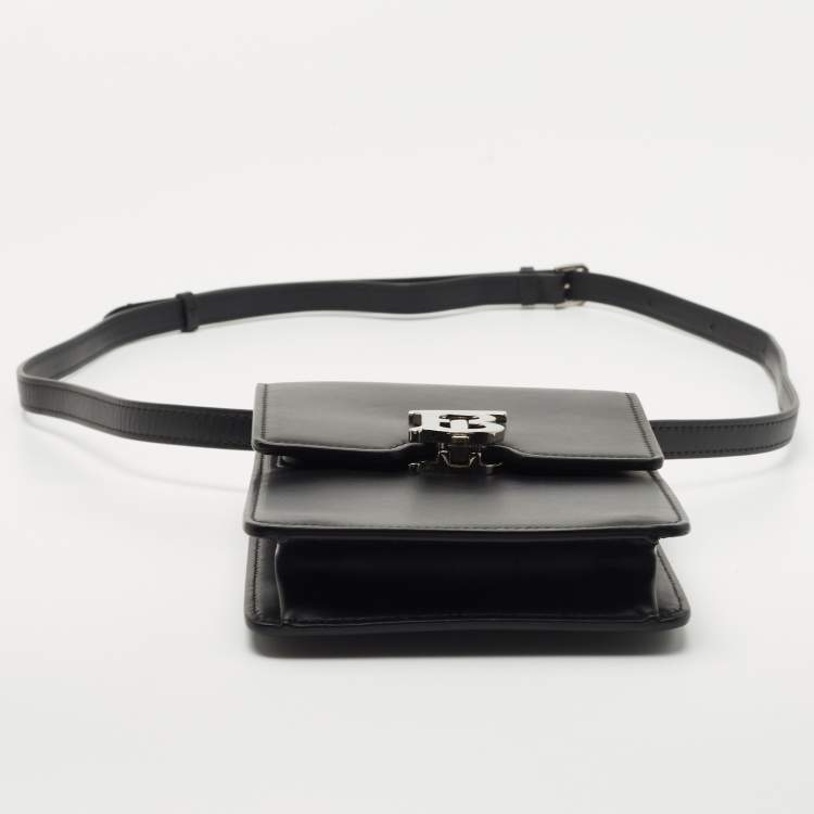 Pre Owned Burberry Black Leather Robin Crossbody Bag