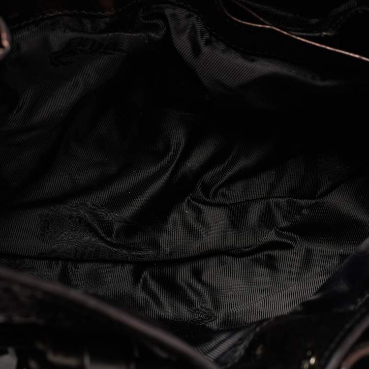 Pre Owned Burberry Black Perforated Leather Rowan Tote