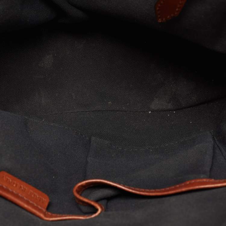 Pre Owned Burberry Beige/Tan House Check Fabric and Leather Orchard Bowler Bag