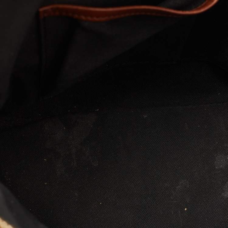 Pre Owned Burberry Beige/Tan House Check Fabric and Leather Orchard Bowler Bag