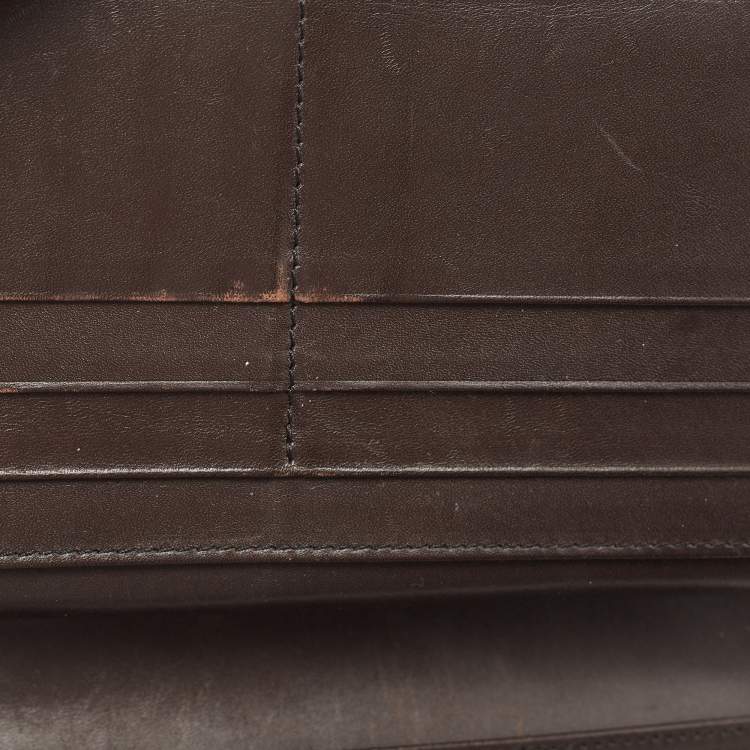 Pre Owned Burberry Beige/Brown Haymarket Check Pvc and Leather Continental Wallet