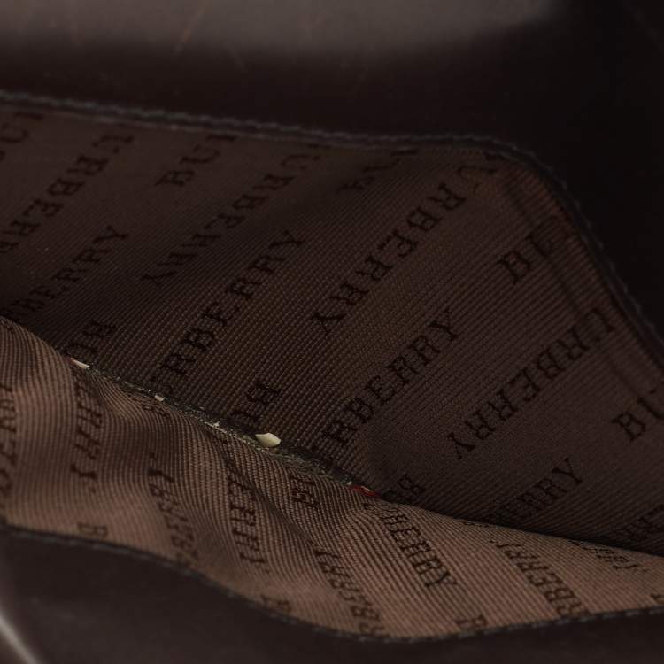 Pre Owned Burberry Beige/Brown Haymarket Check Pvc and Leather Continental Wallet