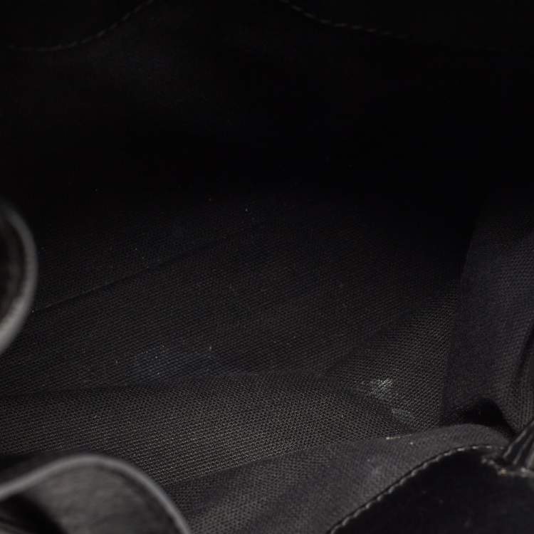 Pre Owned Burberry Black/Beige House Check Canvas and Leather Bridle Shoulder Bag