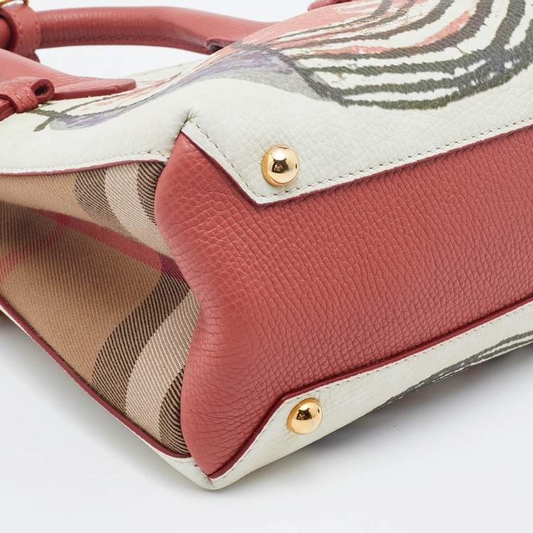 Pre Owned Burberry Multicolor Printed Leather Banner Tote