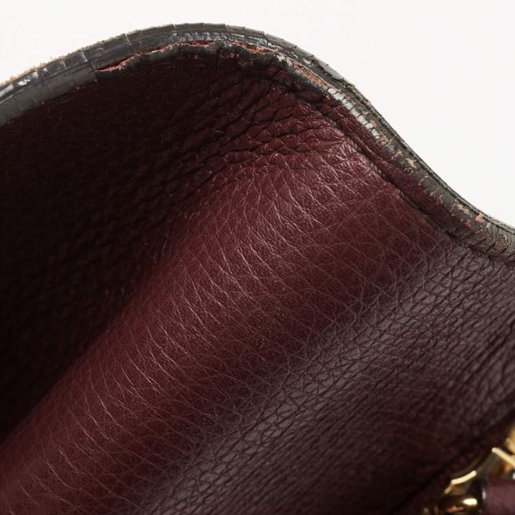 Pre Owned Burberry Burgundy House Check Canvas and Leather Macken Crossbody Bag