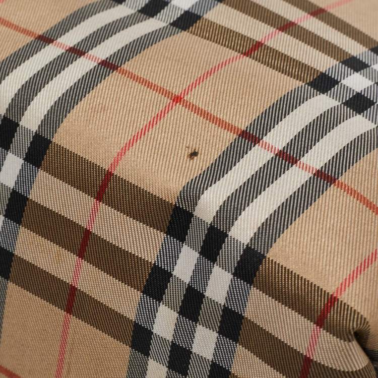Pre Owned Burberry Beige/Brown Nova Check Nylon Tote