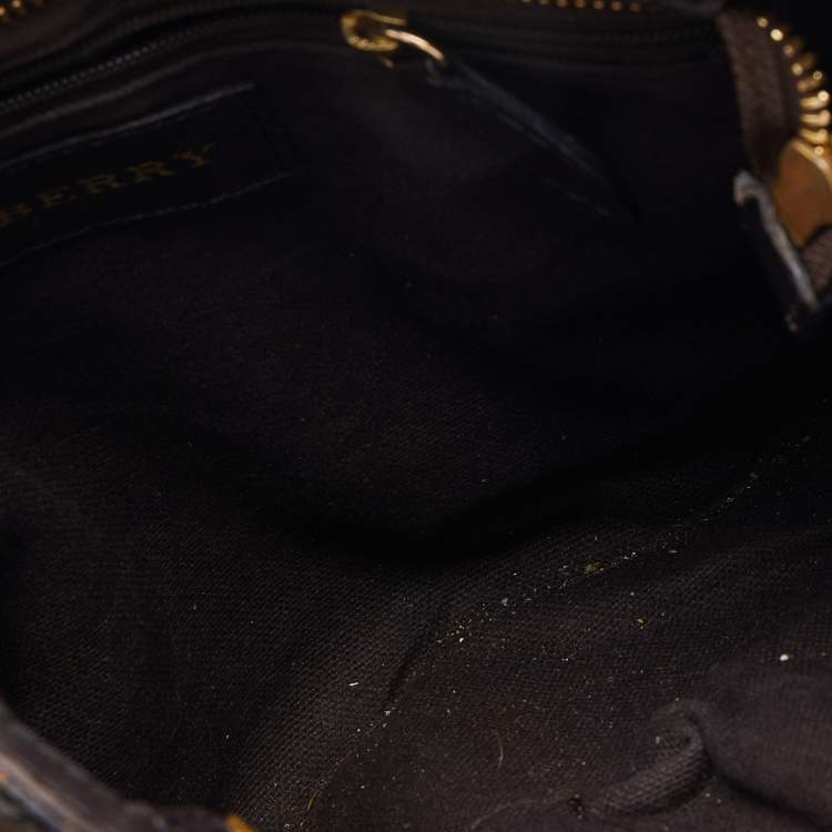 Pre Owned Burberry Beige/Brown Haymarket Check Coated Canvas and Leather Hartham Crossbody Bag