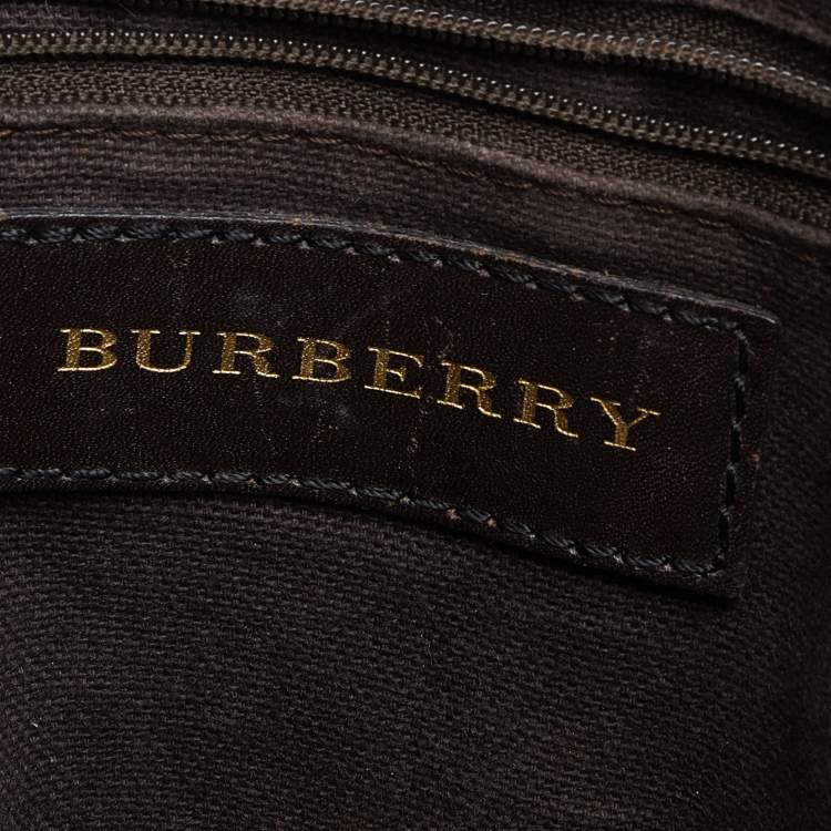 Pre Owned Burberry Beige/Brown Haymarket Check Coated Canvas and Leather Hartham Crossbody Bag