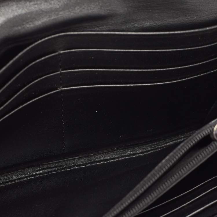 Pre Owned Burberry Black Beat Check Nylon and Patent Leather Penrose Continental Wallet