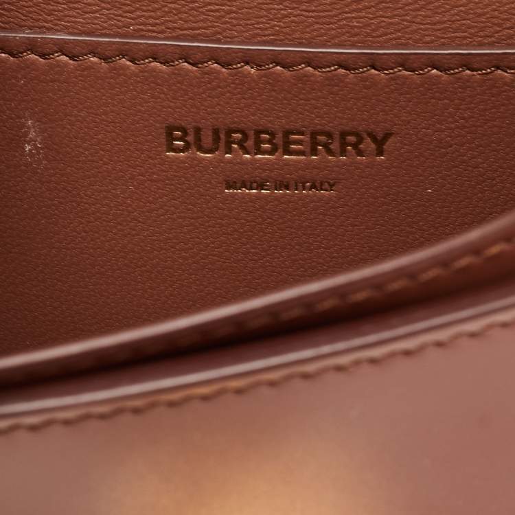 Pre Owned Burberry Brown Leather Mini TB Belt Bag