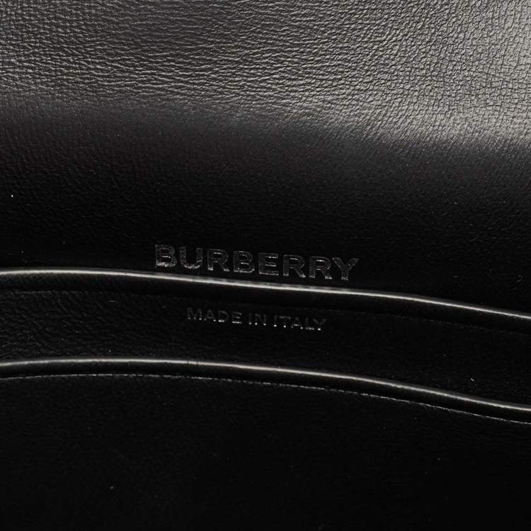 مملوكة مسبقًا Burberry Grey/Black Canvas and Leather Small Olympia Shoulder Bag