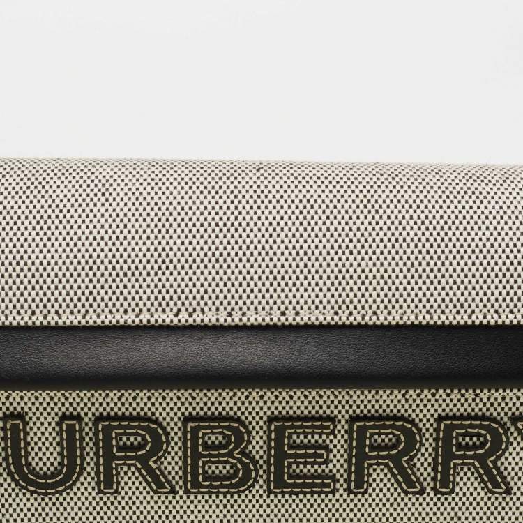مملوكة مسبقًا Burberry Grey/Black Canvas and Leather Small Olympia Shoulder Bag