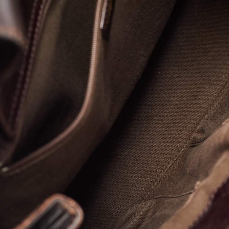 Pre Owned Burberry Beige/Brown Haymarket Check Canvas and Leather Shoulder Bag