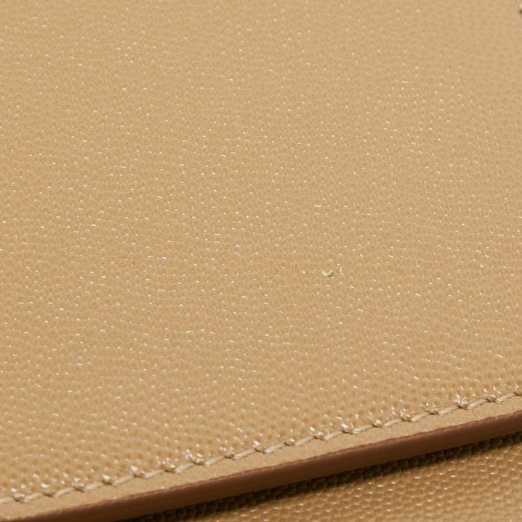 Pre Owned Burberry Beige Grain Leather Medium TB Shoulder Bag