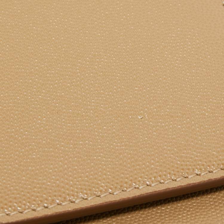 Pre Owned Burberry Beige Grain Leather Medium TB Shoulder Bag