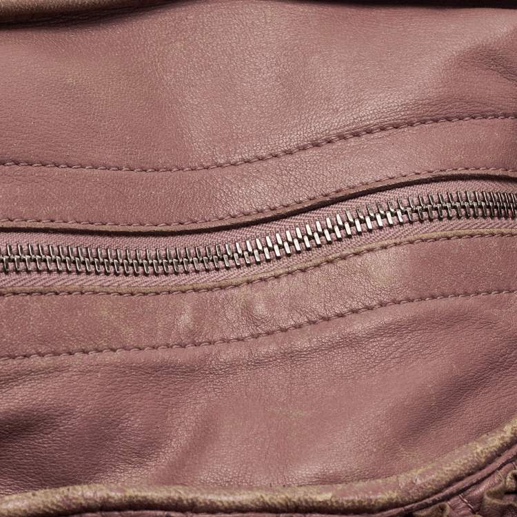 مملوكة مسبقًا Burberry Old Rose Leather Ruffled Leather Lowry Tote