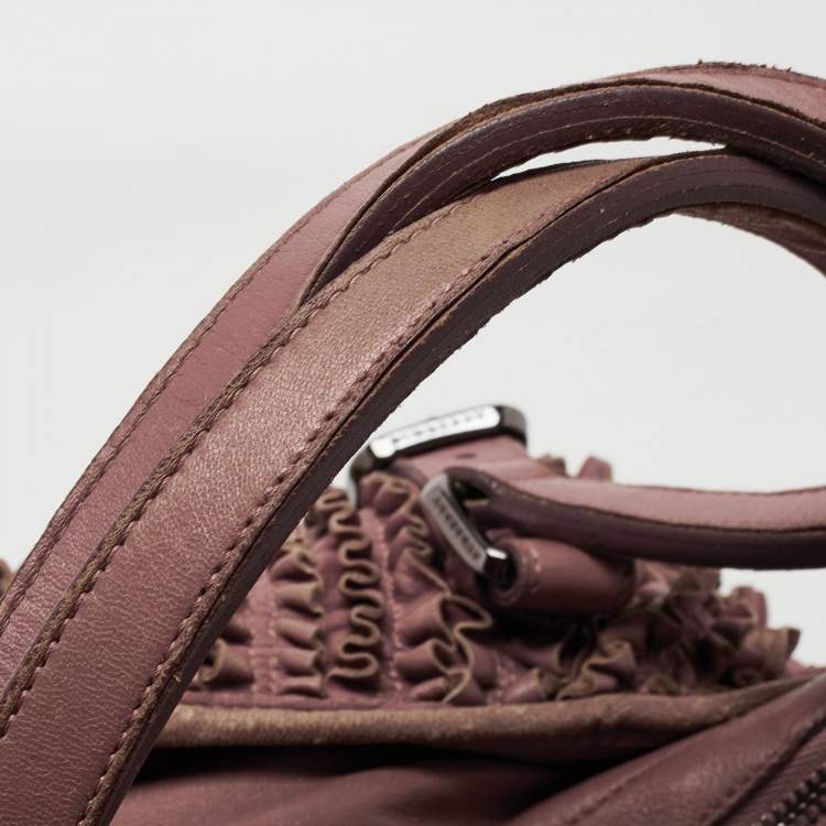 مملوكة مسبقًا Burberry Old Rose Leather Ruffled Leather Lowry Tote