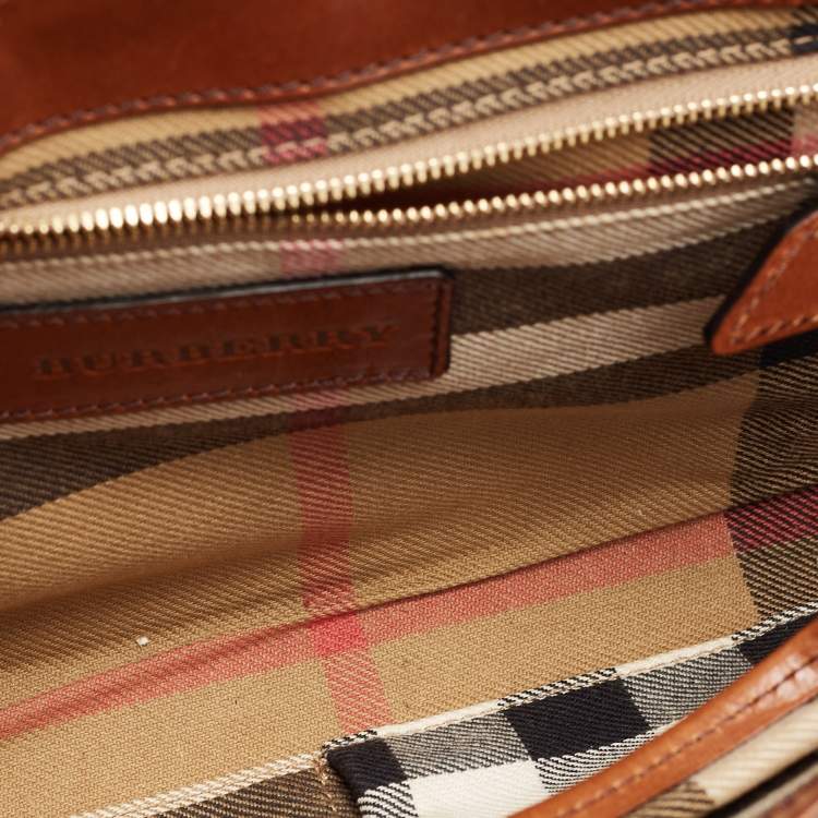 Pre Owned Burberry Ombre Brown Leather Abbott Shoulder Bag