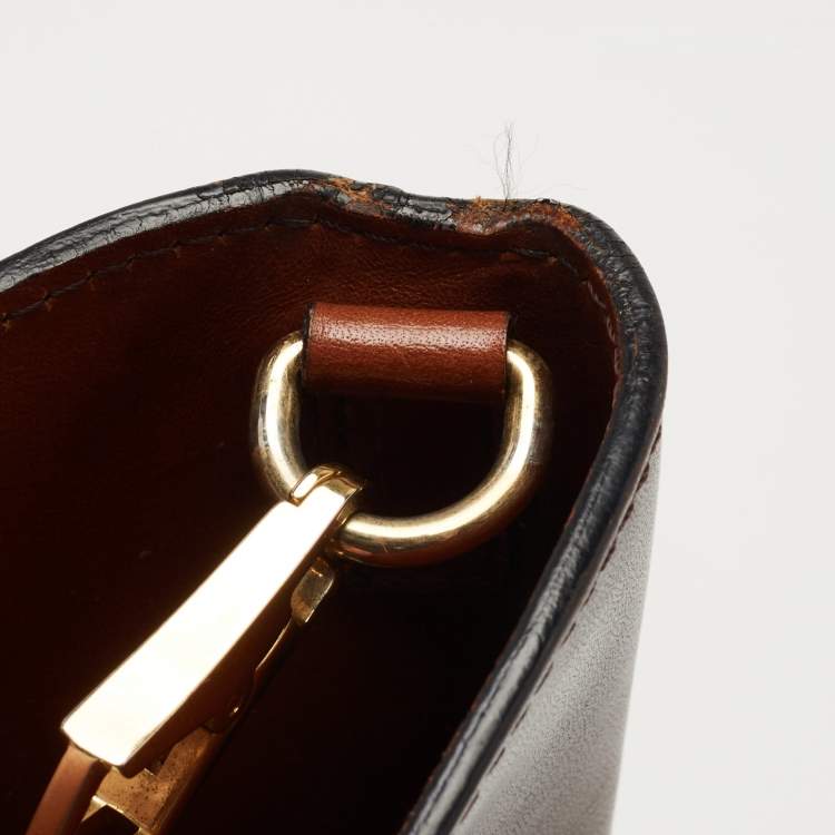 Pre Owned Burberry Ombre Brown Leather Abbott Shoulder Bag