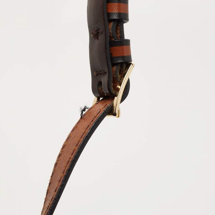 Pre Owned Burberry Ombre Brown Leather Abbott Shoulder Bag