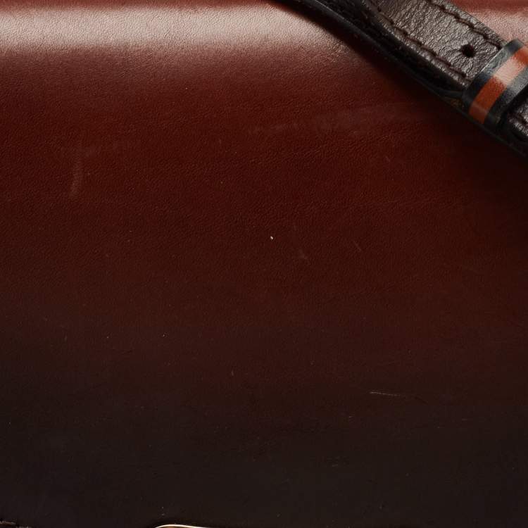 Pre Owned Burberry Ombre Brown Leather Abbott Shoulder Bag