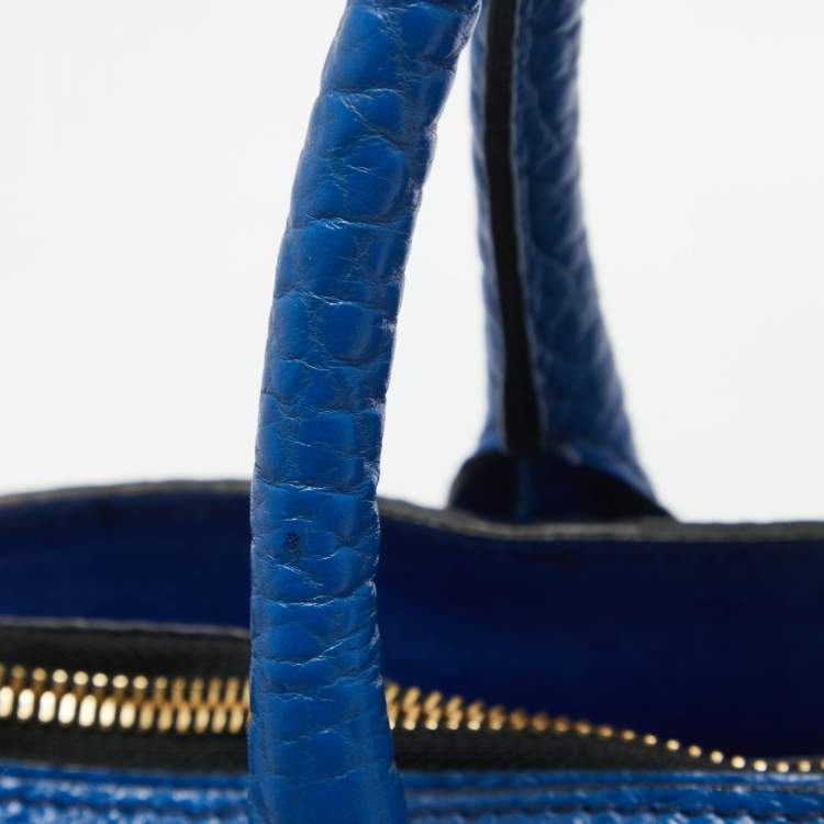 Pre Owned Burberry Blue Pebbled Leather Dewsbury Tote