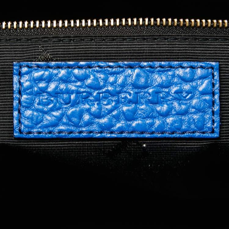 Pre Owned Burberry Blue Pebbled Leather Dewsbury Tote