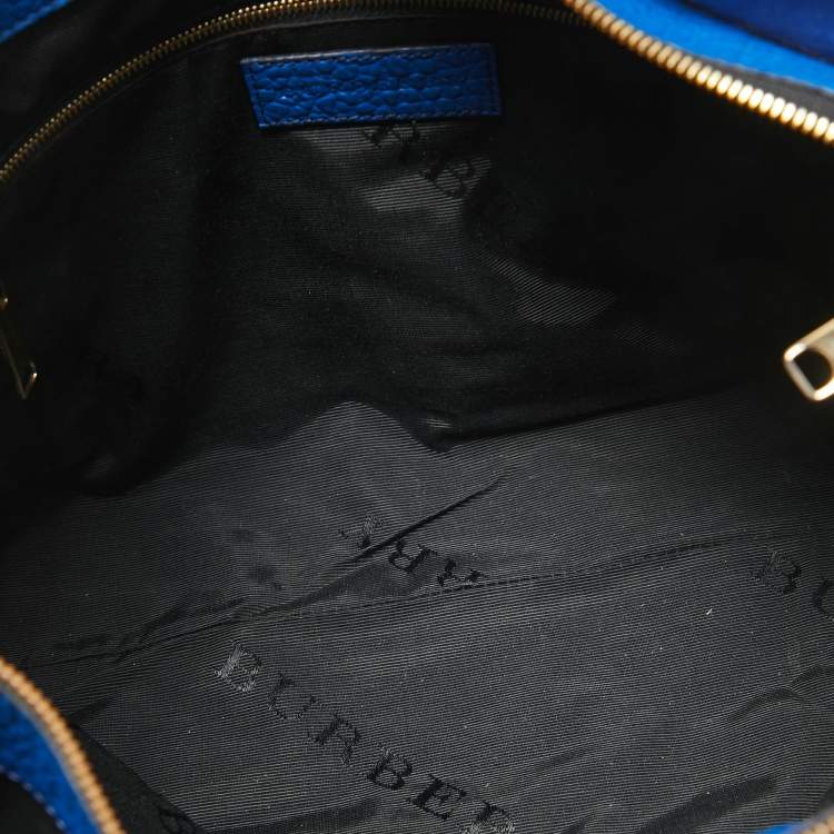Pre Owned Burberry Blue Pebbled Leather Dewsbury Tote