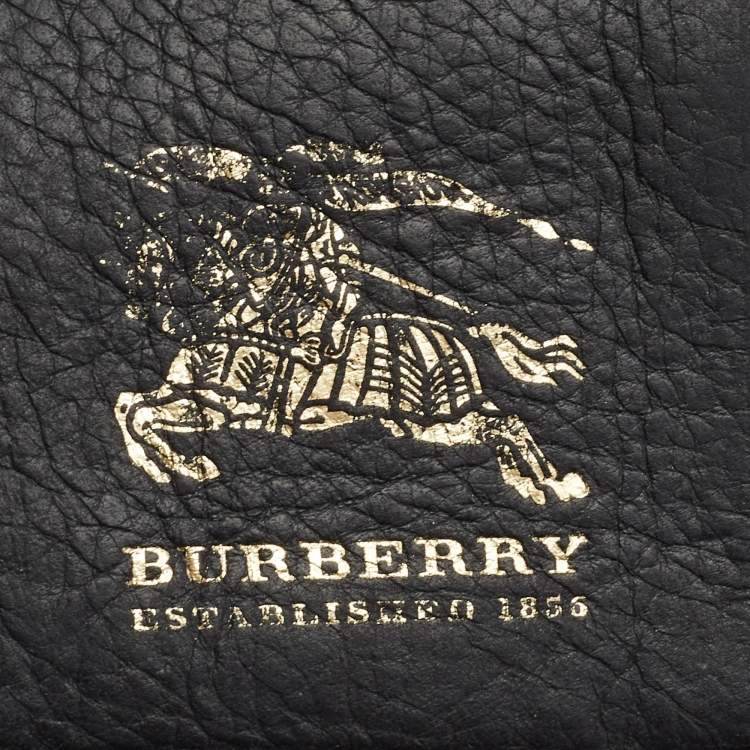 Pre Owned Burberry Beige/Black  Nova Check Canvas and Leather Buckle Compact Wallet