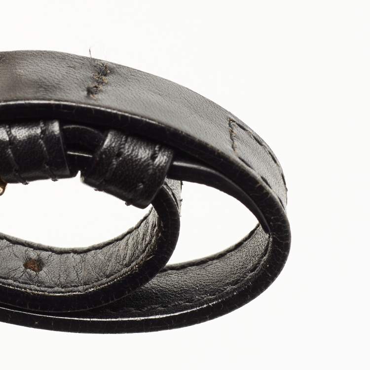 Pre Owned Burberry Black Leather Dutton Crossbody Bag