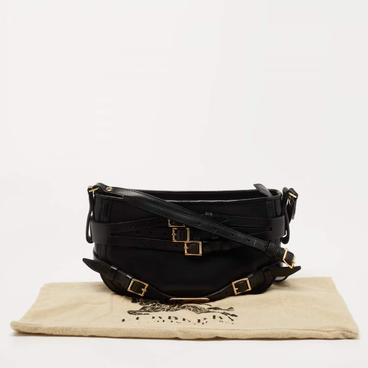 Pre Owned Burberry Black Leather Dutton Crossbody Bag