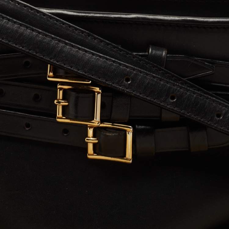 Pre Owned Burberry Black Leather Dutton Crossbody Bag