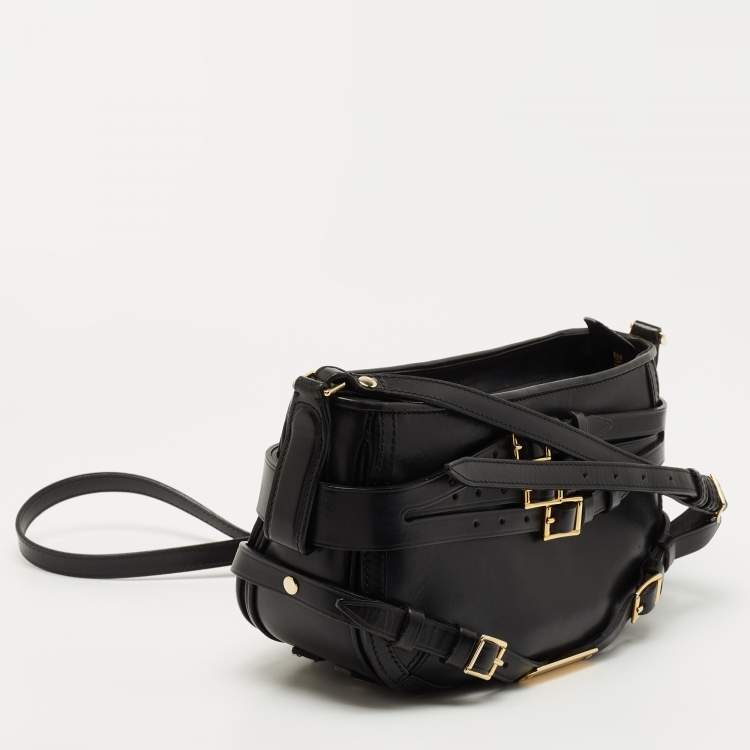Pre Owned Burberry Black Leather Dutton Crossbody Bag