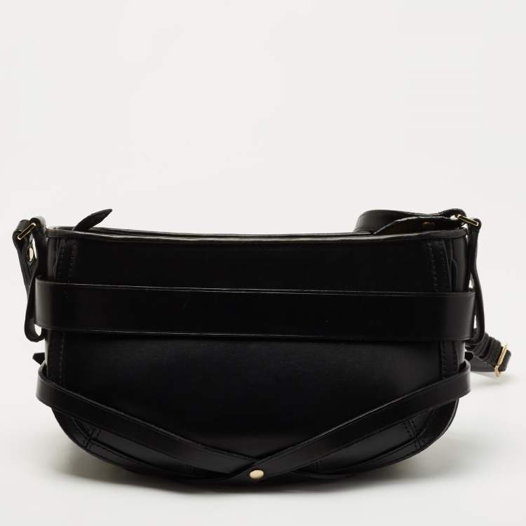 Pre Owned Burberry Black Leather Dutton Crossbody Bag