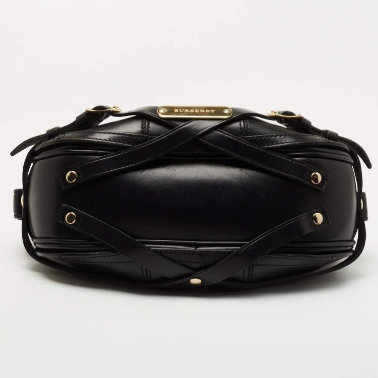 Pre Owned Burberry Black Leather Dutton Crossbody Bag