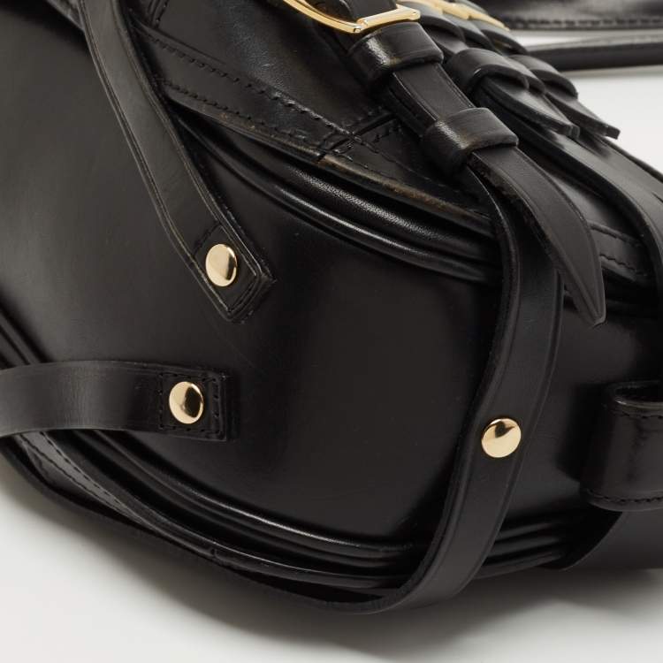 Pre Owned Burberry Black Leather Dutton Crossbody Bag