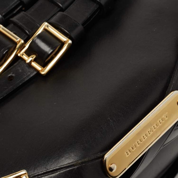 Pre Owned Burberry Black Leather Dutton Crossbody Bag