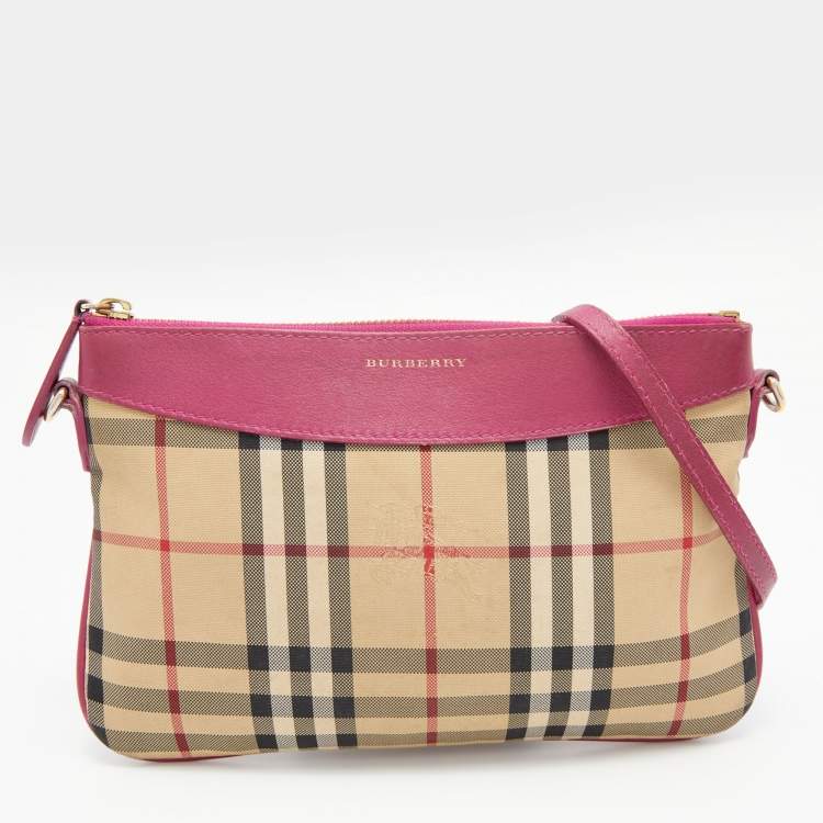 Burberry Horseferry Canvas Crossbody Bag - Pink