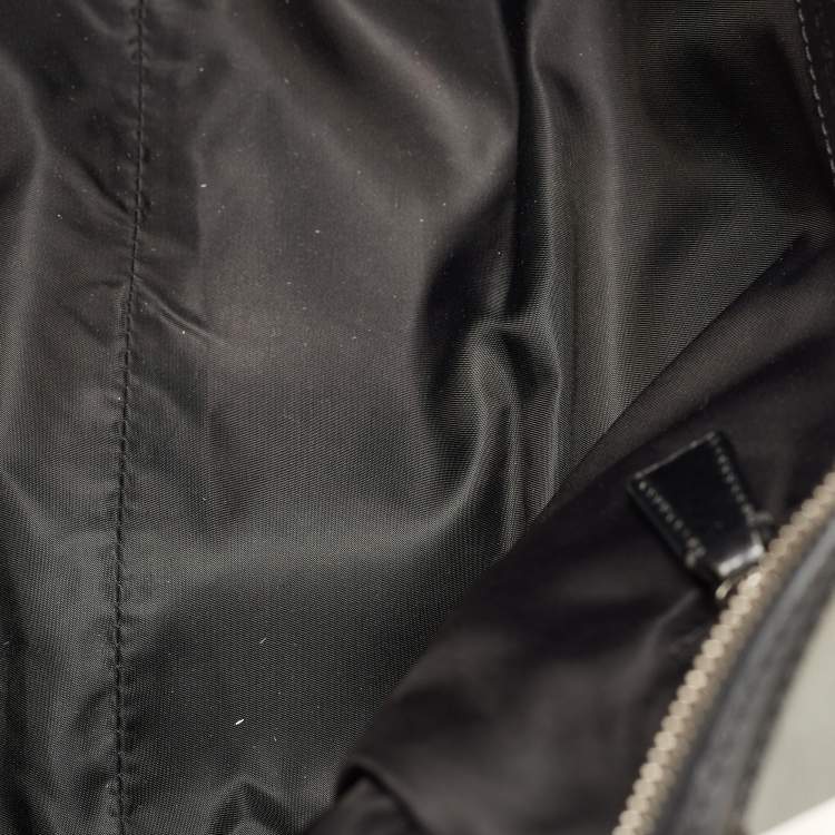 Pre Owned Burberry Black Nova Check Nylon and Leather Studded Satchel