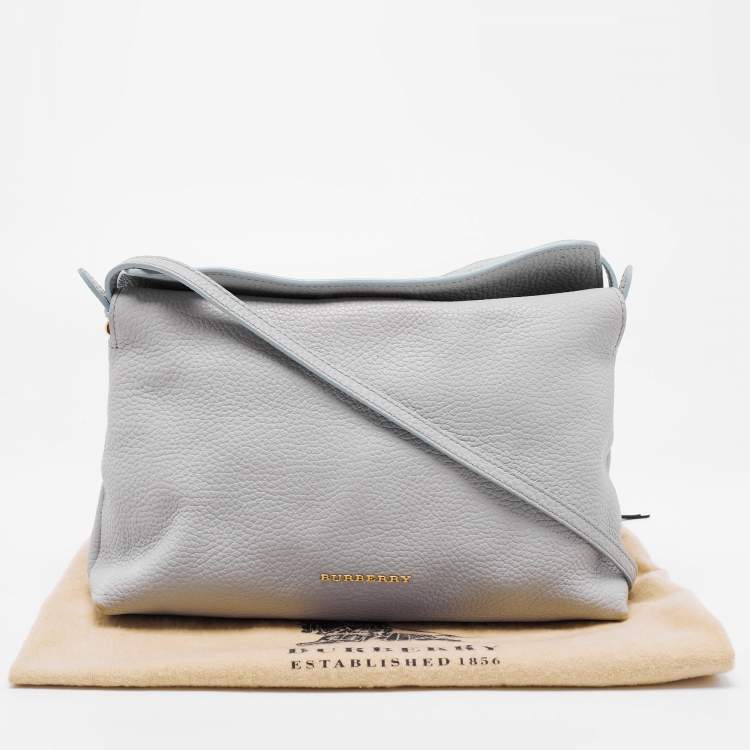 Pre Owned Burberry Light Blue Leather Leah Crossbody Bag
