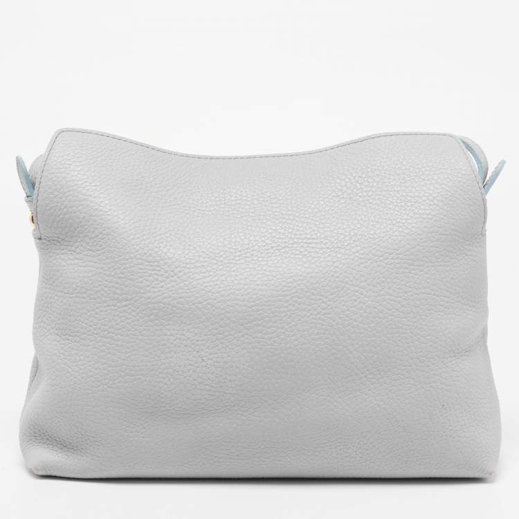 Pre Owned Burberry Light Blue Leather Leah Crossbody Bag