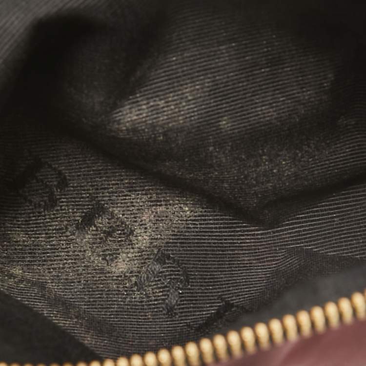 Pre Owned Burberry Burgundy Nylon Mini Zip Pouch