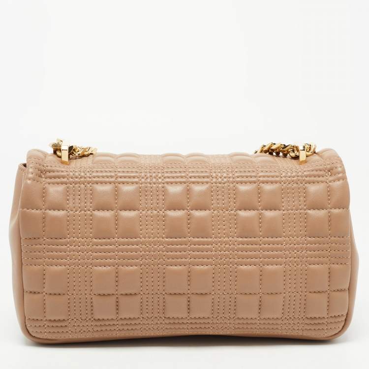 Pre Owned Burberry Beige Quilted Leather Small Lola Shoulder Bag