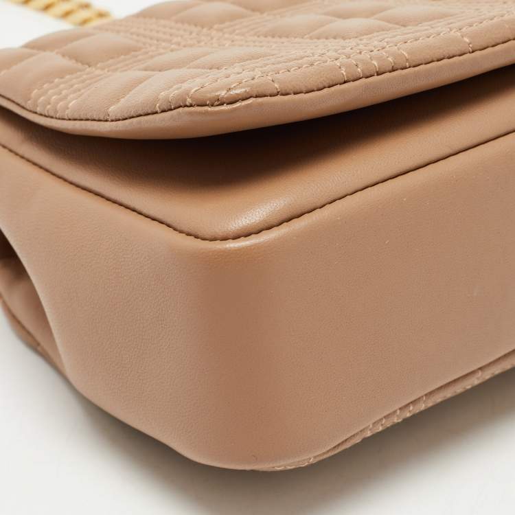 Pre Owned Burberry Beige Quilted Leather Small Lola Shoulder Bag