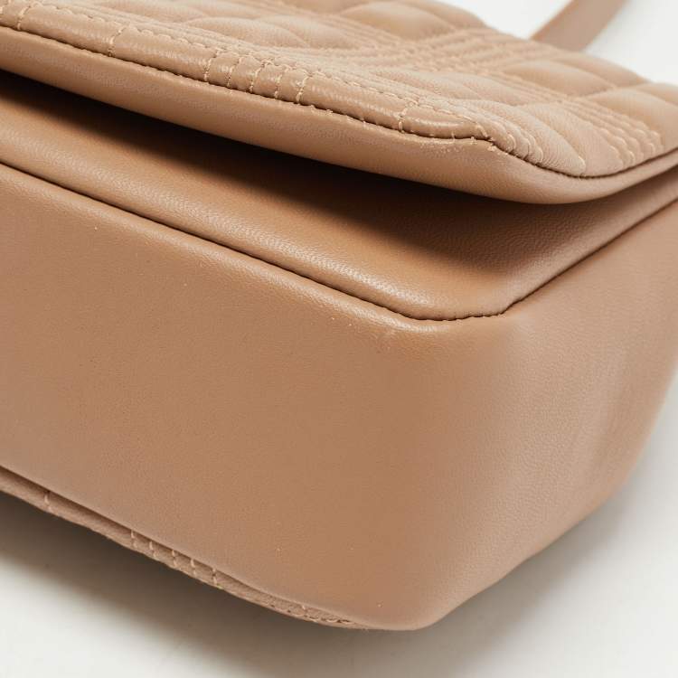 Pre Owned Burberry Beige Quilted Leather Small Lola Shoulder Bag