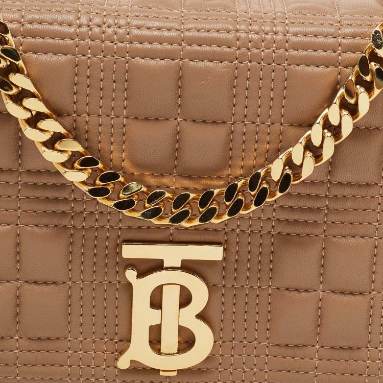 Pre Owned Burberry Beige Quilted Leather Small Lola Shoulder Bag
