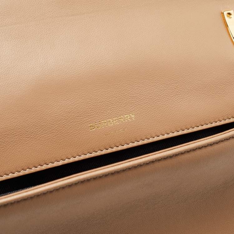 Pre Owned Burberry Beige Quilted Leather Small Lola Shoulder Bag