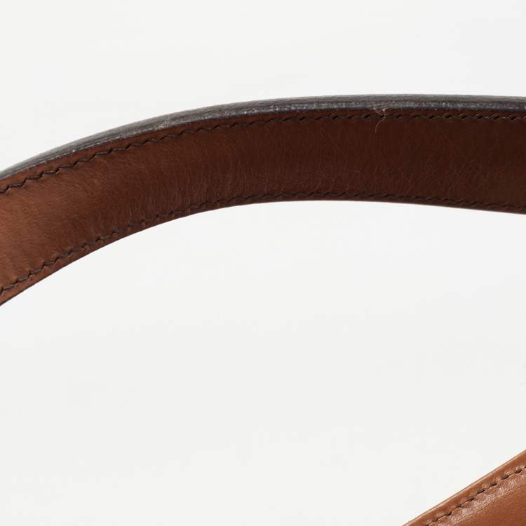 Pre Owned Burberry Brown Leather Small Bridle Dutton Hobo