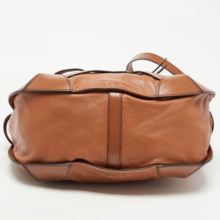 Pre Owned Burberry Brown Leather Small Bridle Dutton Hobo