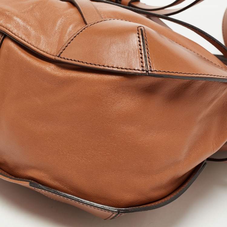 Pre Owned Burberry Brown Leather Small Bridle Dutton Hobo